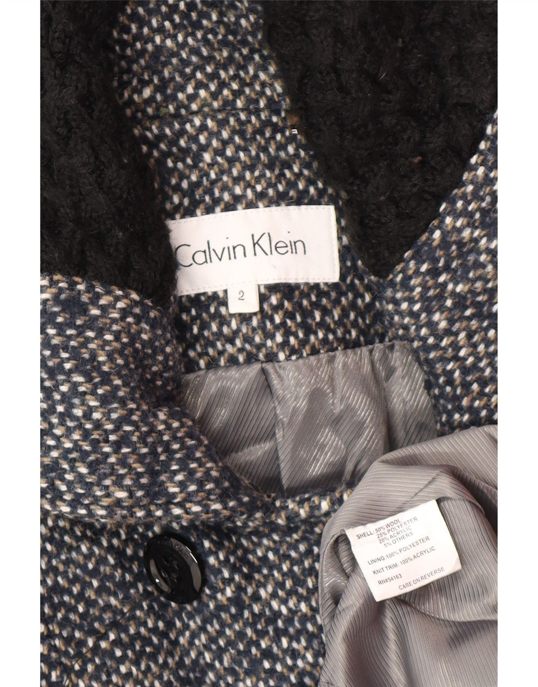 Женский тренч Calvin Klein US 2 XS темно-синий, шерсть