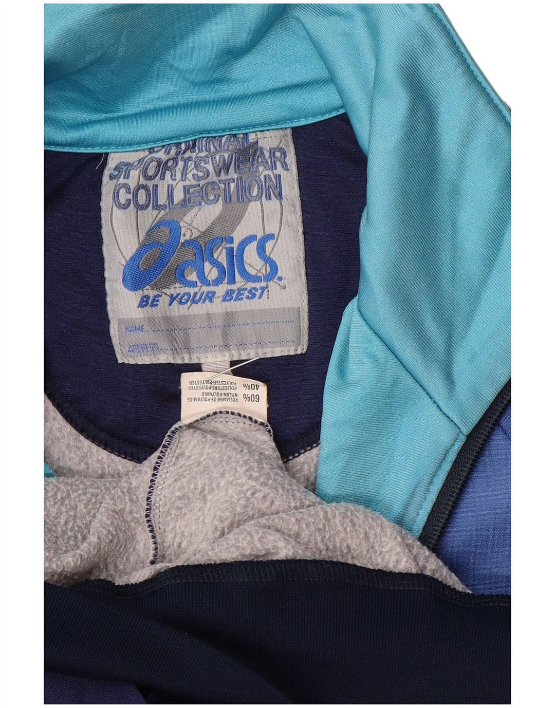 Мужской спортивный костюм Asics с графическим рисунком, верхняя куртка, средний синий, полиамид с цветными блоками