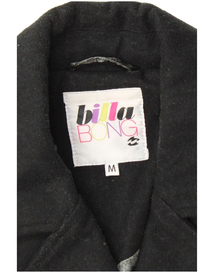 BILLABONG Женское Полупальто UK 12 Средний Черный Полиэстер