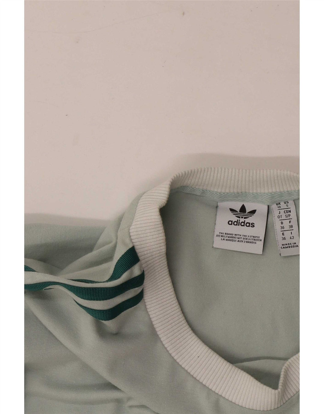 Женский топ Adidas с длинным рукавом UK 10, маленький зеленый