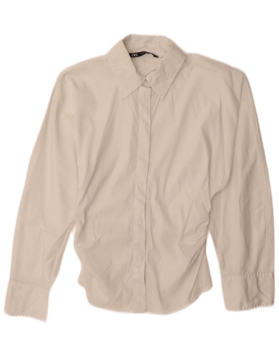 ZARA Womens Shirt Blouse UK 6 XS White Lyocell