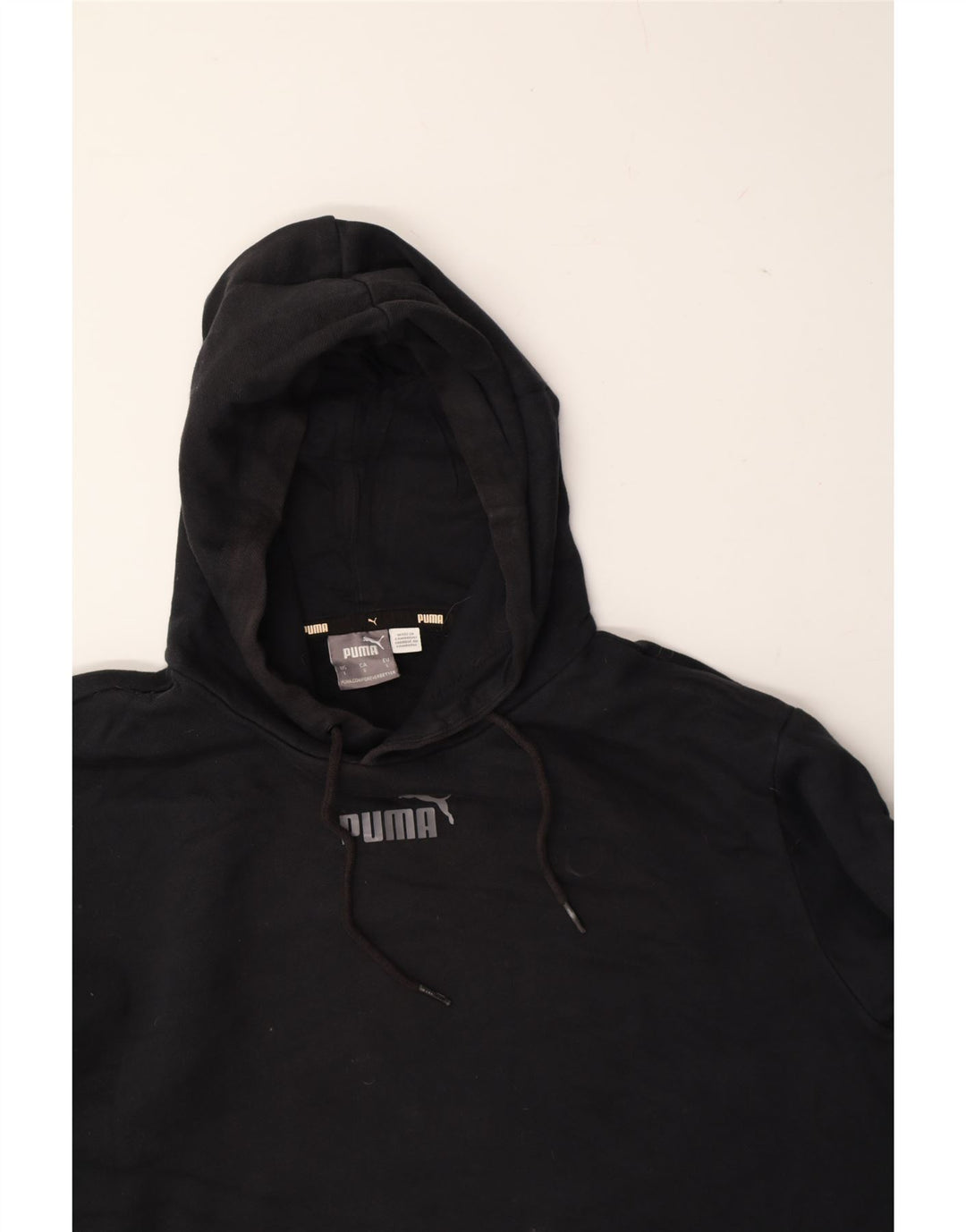 PUMA Mens Hoodie Jumper Large Black Cotton Vintage Puma and Second-Hand Puma from Messina Hembry 