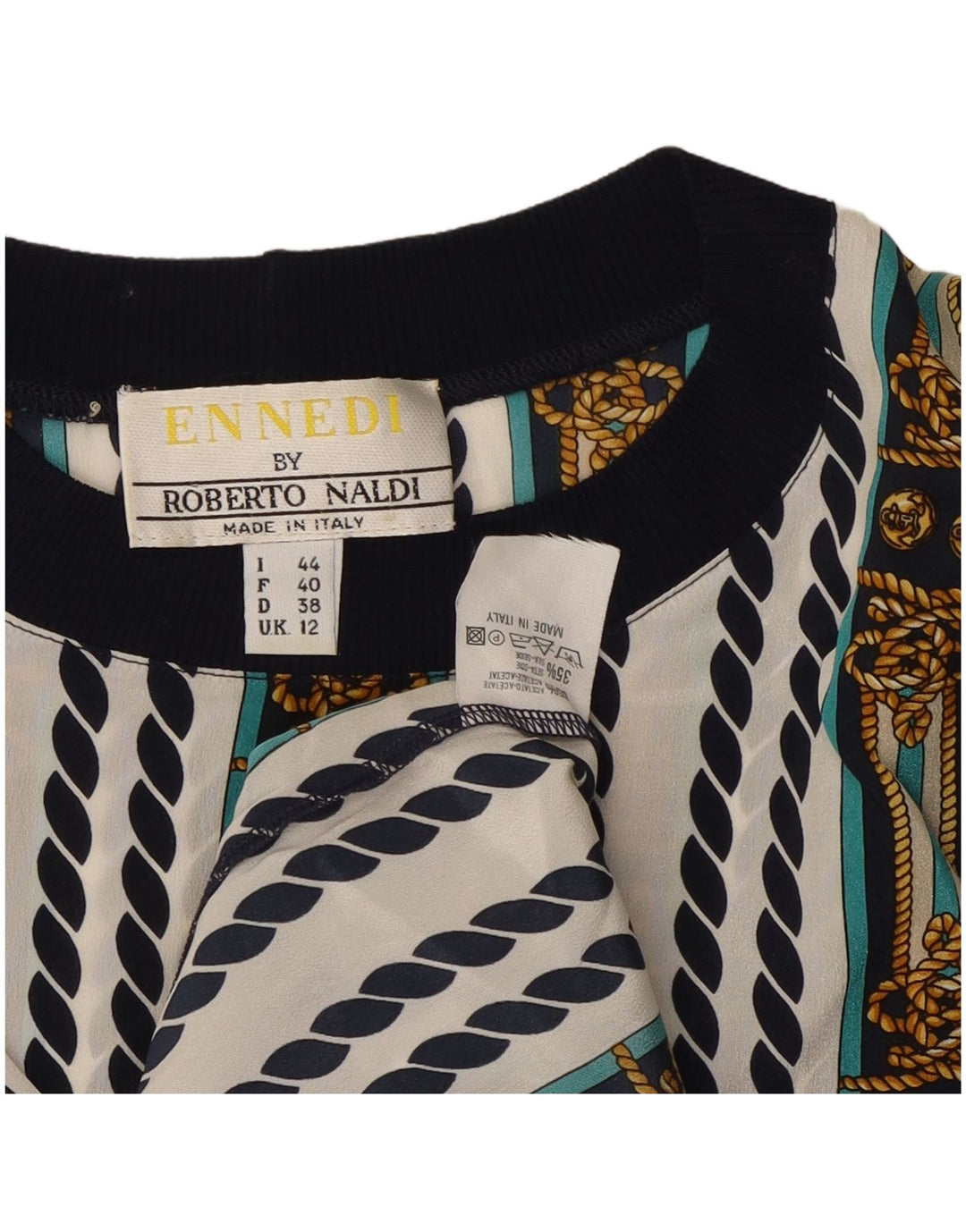 Женская блузка ENNEDI Top UK 12, средний размер, белая полоска из ацетата