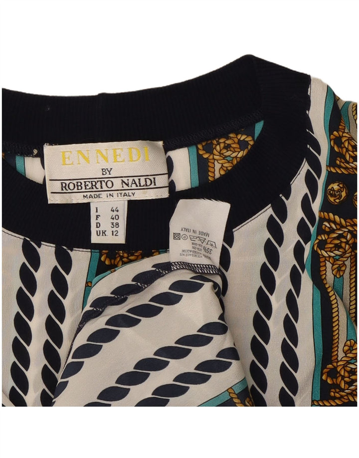 Женская блузка ENNEDI Top UK 12, средний размер, белая полоска из ацетата