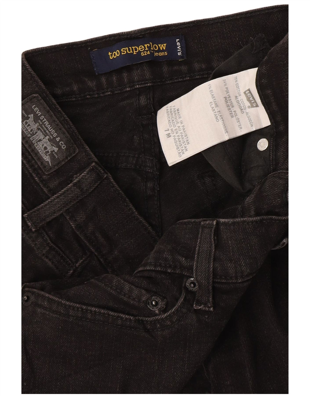 Женские джинсовые шорты LEVI'S 524 Super Low US 7 Medium W30 Серый хлопок