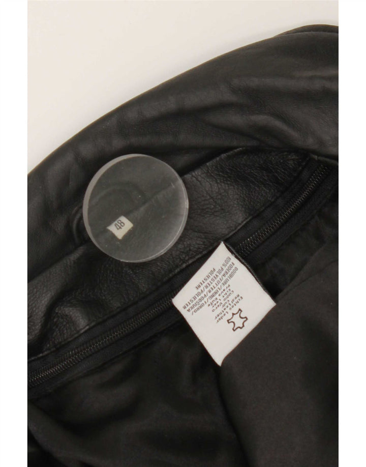Винтажная мужская кожаная куртка IT 48 Medium Black Leather