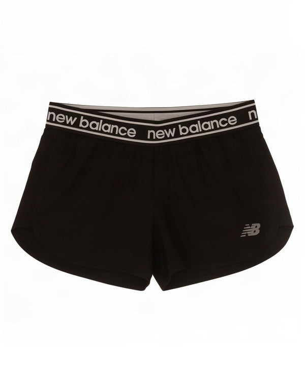 Женские спортивные шорты с графическим рисунком New Balance UK 10, маленькие черные
