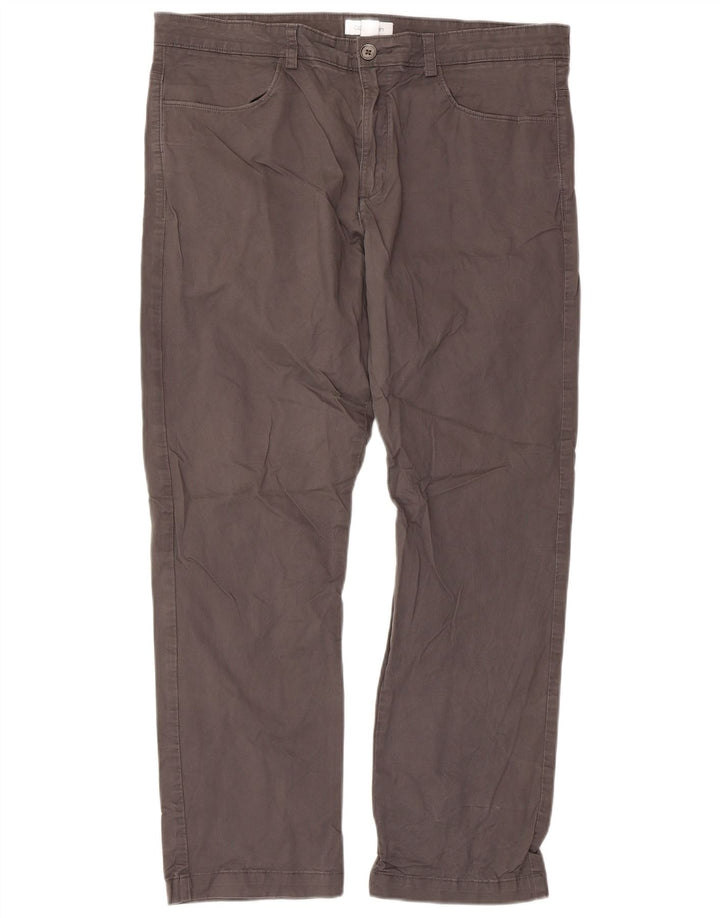 CALVIN KLEIN Мужские прямые повседневные брюки W36 L30 Серые хлопковые