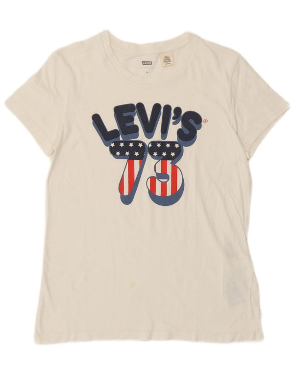 Женская футболка с рисунком Levi's Top UK 6 XS, белый хлопок
