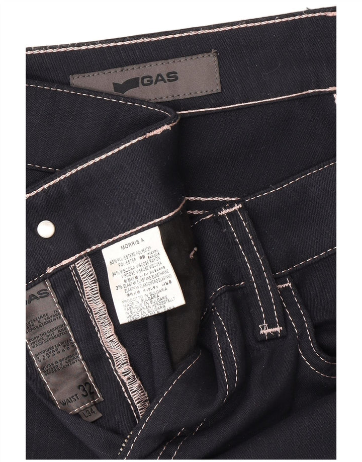 Женские прямые повседневные брюки GAS W32 L26 темно-синего цвета из полиэстера