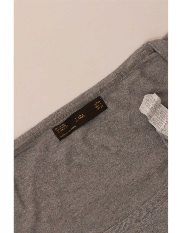 Женский джемпер с вырезом «лодочка» Zara UK 12, средний серый вискоза