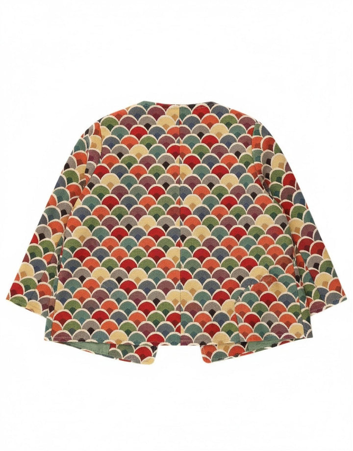 Винтажный женский пиджак с рукавом 3/4, Великобритания, 12, средний, разноцветный