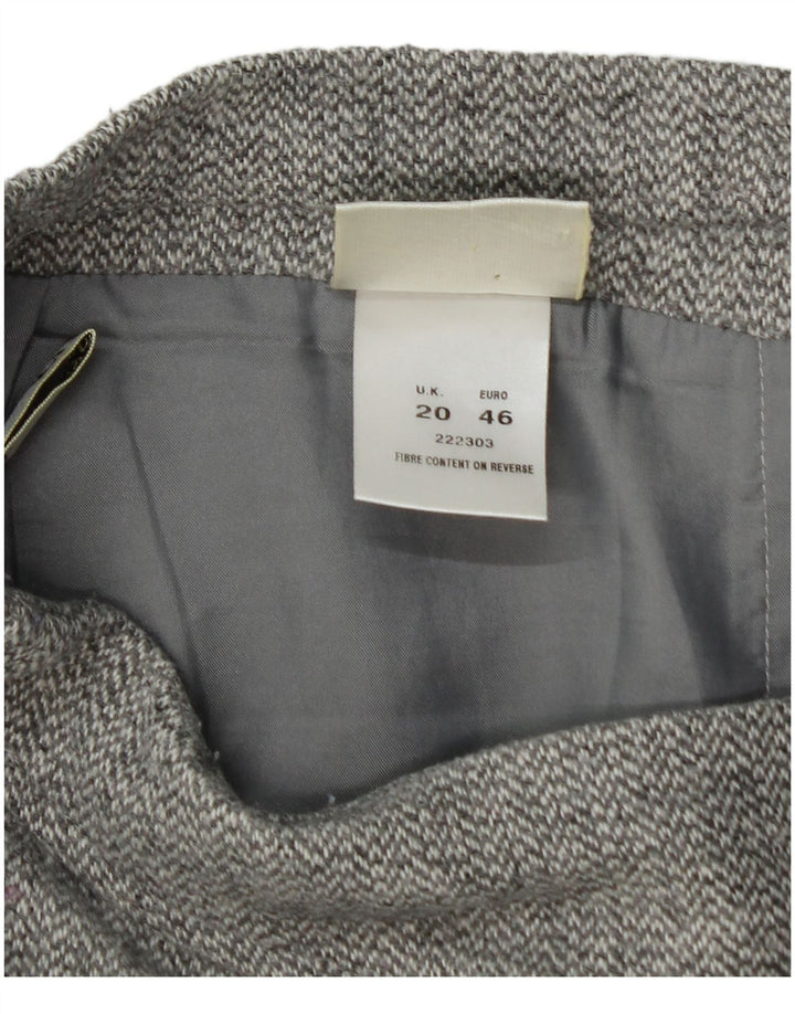 EASTEX Женская юбка-труба UK 20 2XL W40 Серый полиэстер с узором «елочка»