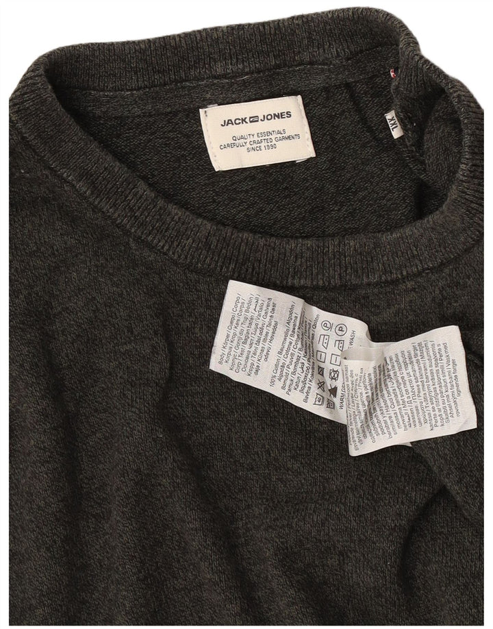Мужской джемпер с круглым вырезом Jack & Jones 2XL, серый хлопок