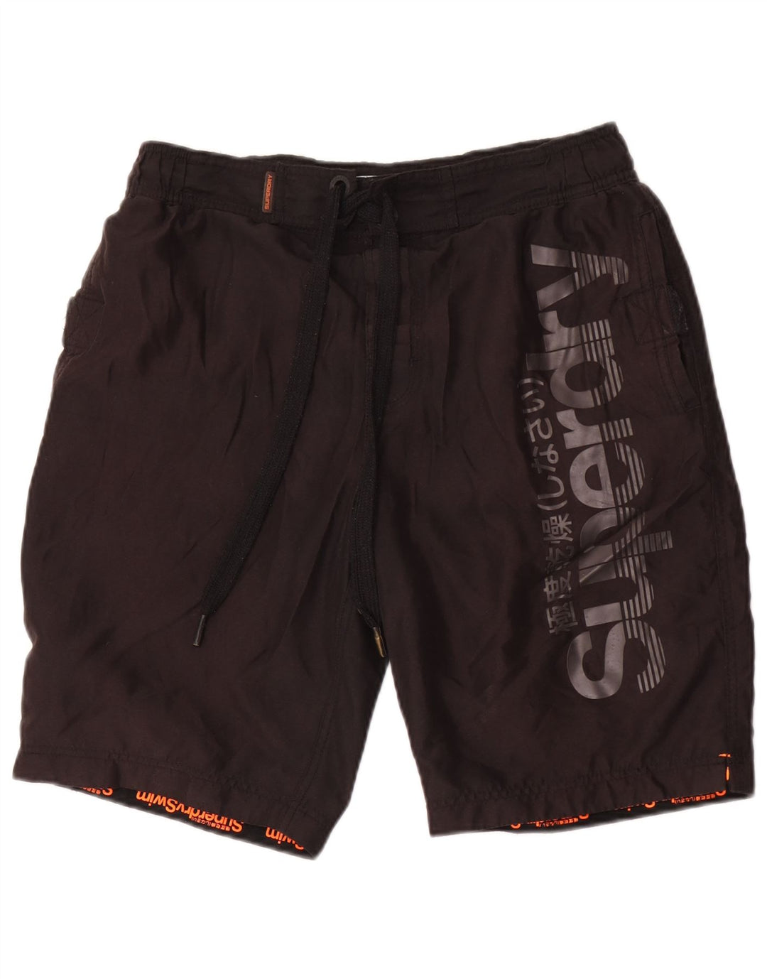 Мужские шорты для плавания Superdry с рисунком, средний черный, полиэстер