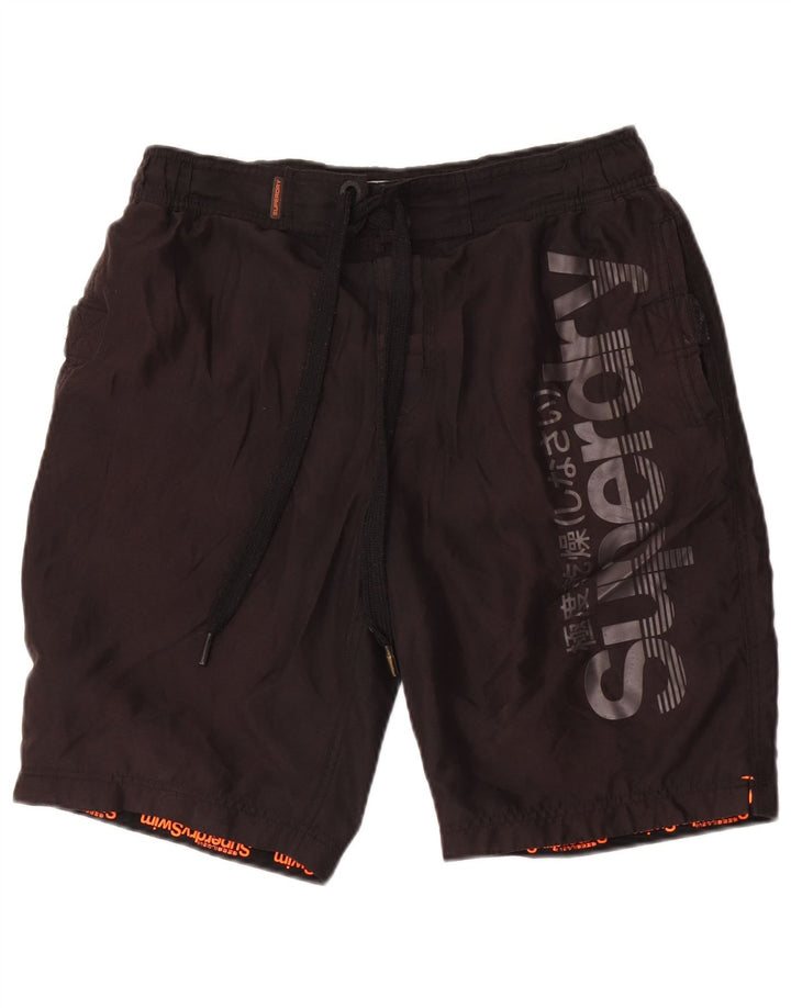 Мужские шорты для плавания Superdry с рисунком, средний черный, полиэстер