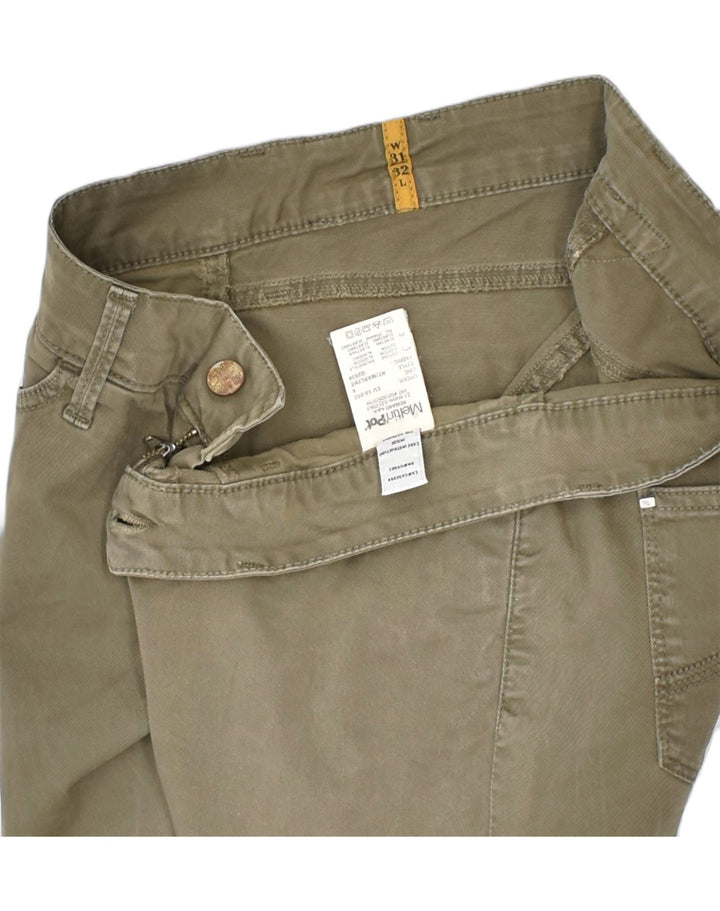 MELTIN' POT Womens Casual Trousers W34 L32 Brown Cotton | Vintage | Thrift | Second-Hand | Used Clothing | Messina Hembry 