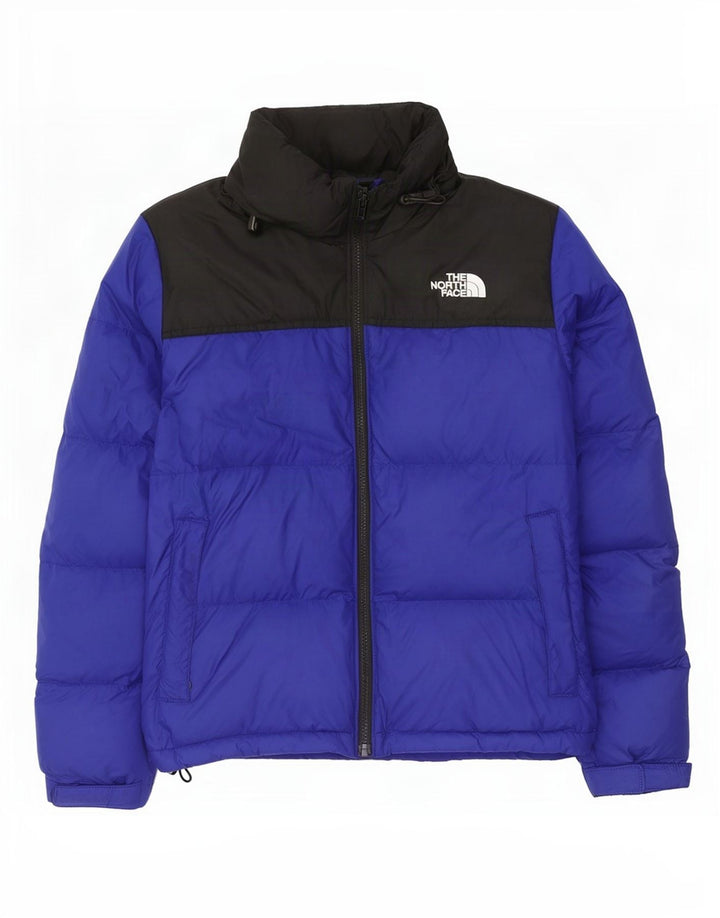 Женская стеганая куртка оверсайз The North Face UK 10, маленькая синяя с цветными блоками
