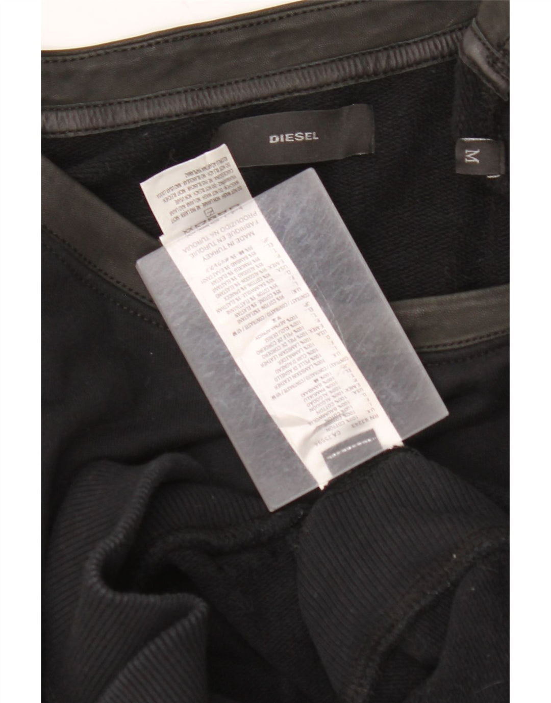 Женский джемпер DIESEL UK 12, средний черный, хлопок с цветными блоками