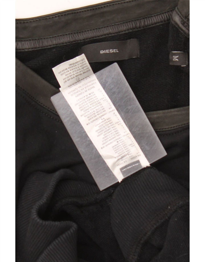 Женский джемпер DIESEL UK 12, средний черный, хлопок с цветными блоками