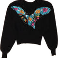 SLAM Womens Crop V-Neck Jumper Sweater UK 14 Medium Black Wool Vintage Slam and Second-Hand Slam from Messina Hembry 