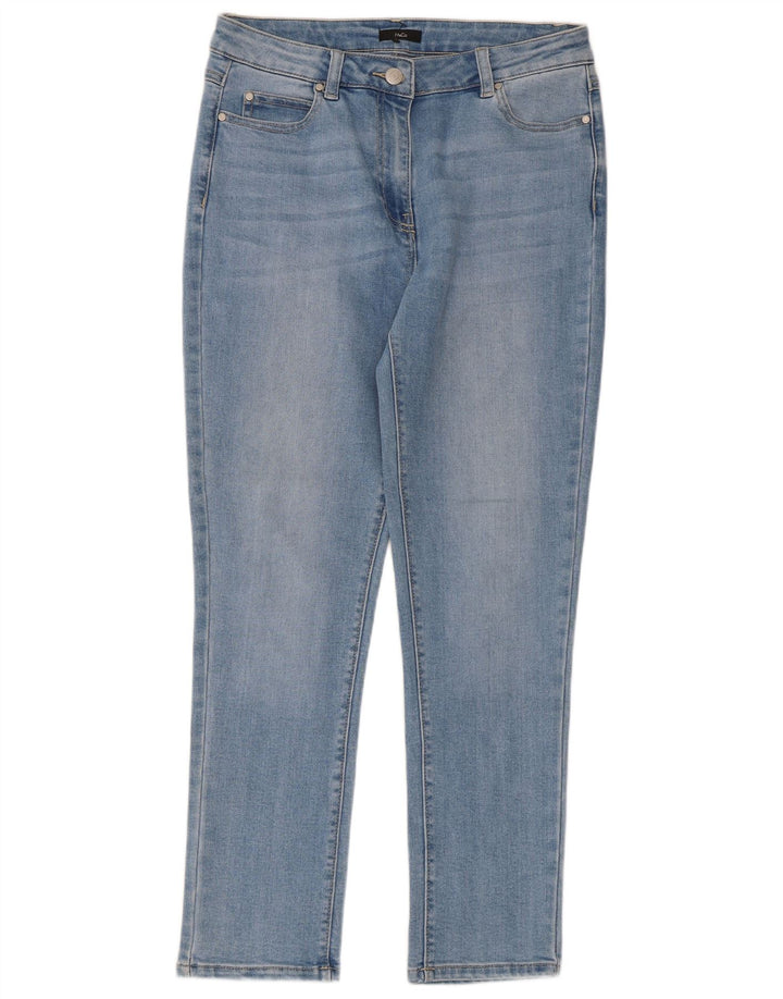 Женские зауженные джинсы M&Co UK 12, средние W32 L27, синие, хлопок