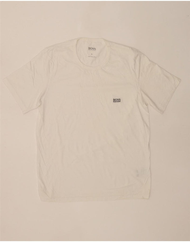 HUGO BOSS Mens T-Shirt Top XL White Cotton Vintage Hugo Boss and Second-Hand Hugo Boss from Messina Hembry 