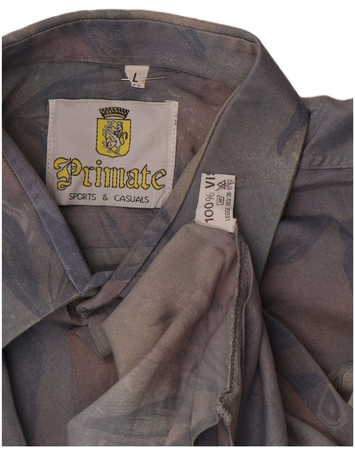 Мужская рубашка VINTAGE, большая разноцветная вискоза с цветочным принтом