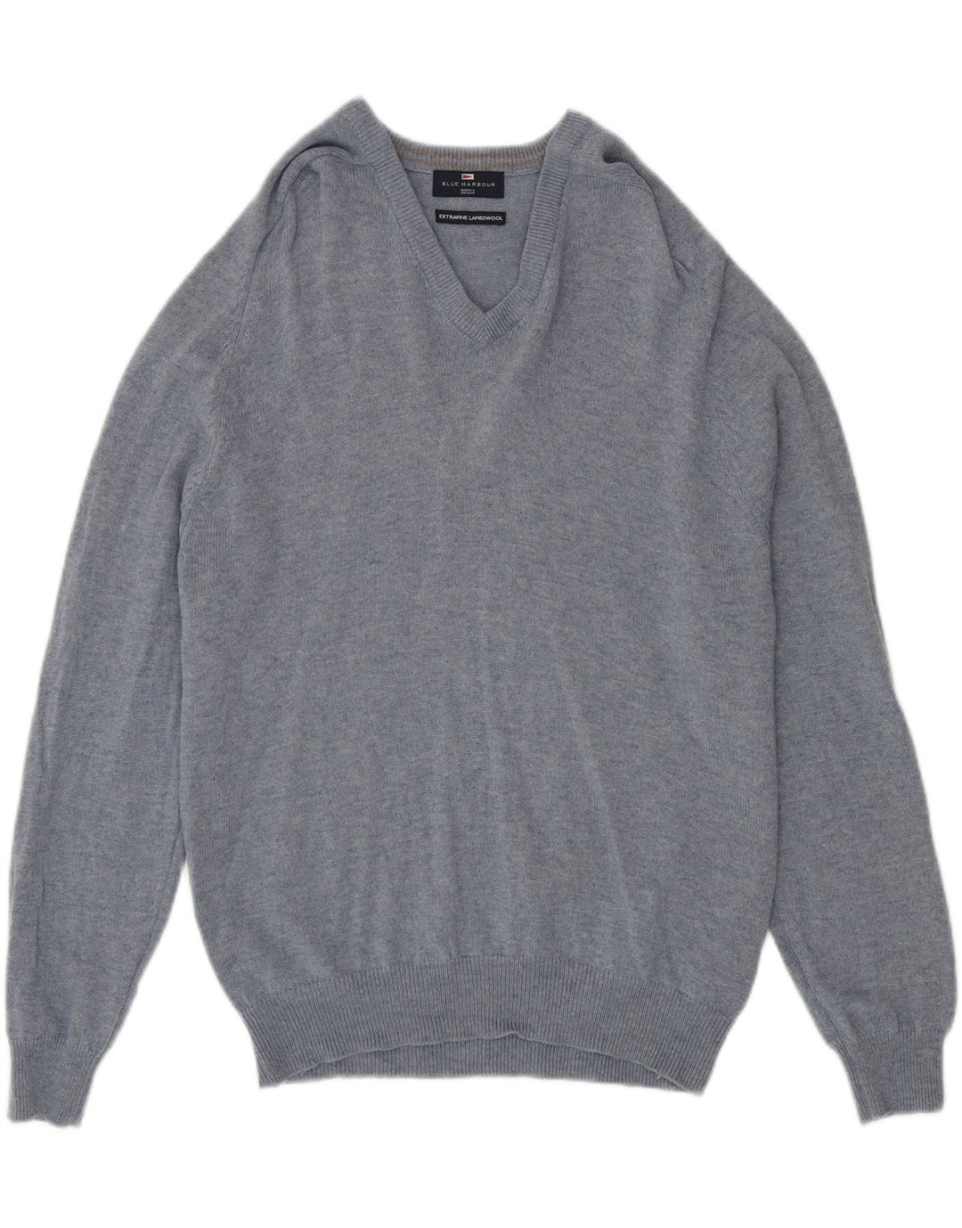 Мужской джемпер с v-образным вырезом Marks & Spencer Blue Harbour, средний синий
