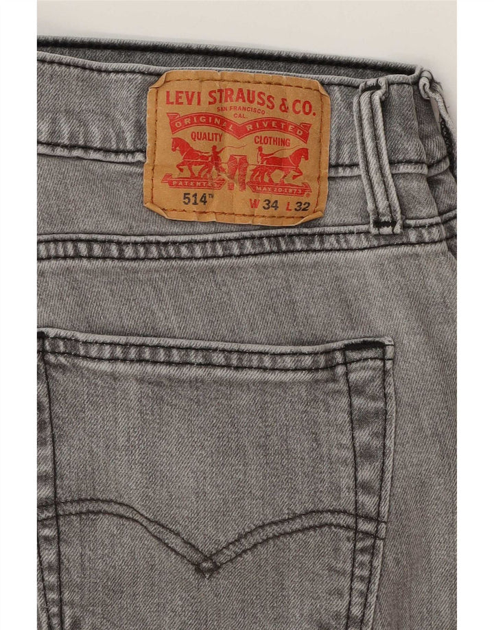 Мужские прямые джинсы Levi's 514 W34 L32 серые, хлопок