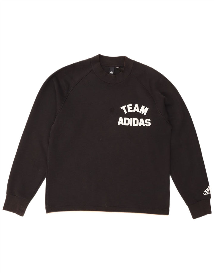 Мужской свитшот с рисунком ADIDAS, большой черный хлопковый джемпер