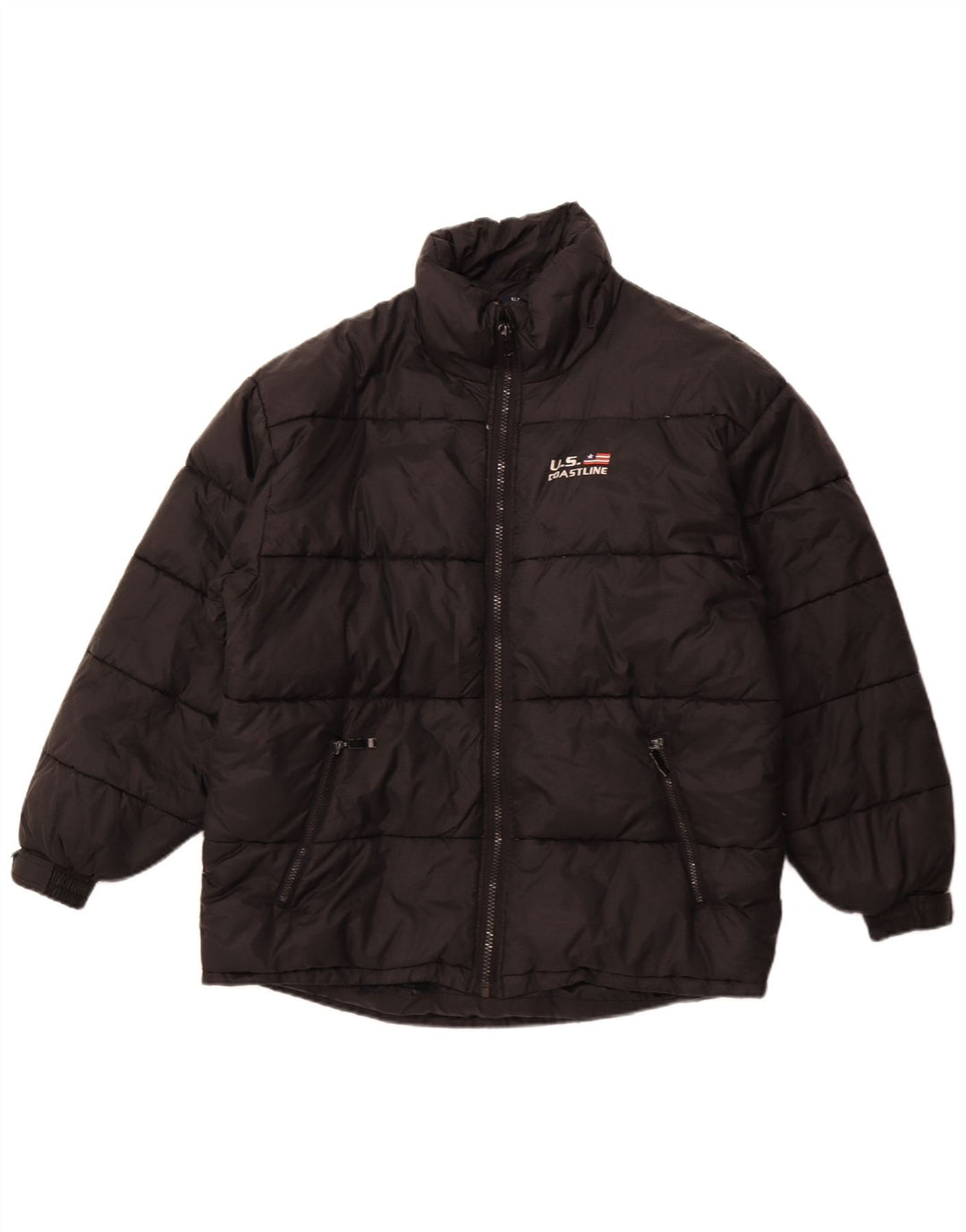 Винтажная мужская стеганая куртка UK 42 XL, черный полиэстер