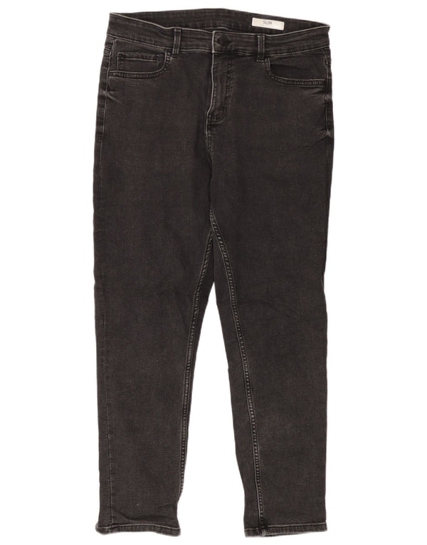 Женские короткие узкие джинсы Marks & Spencer UK 14, большие W32 L25, черный хлопок