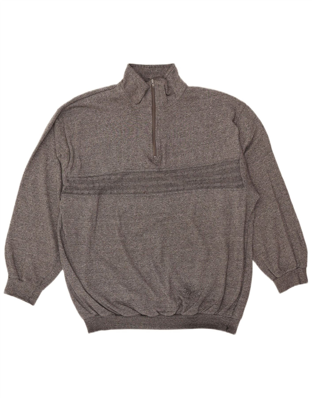 ВИНТАЖНЫЙ женский свитер с воротником на молнии, Великобритания, 18 XL, серый в крапинку