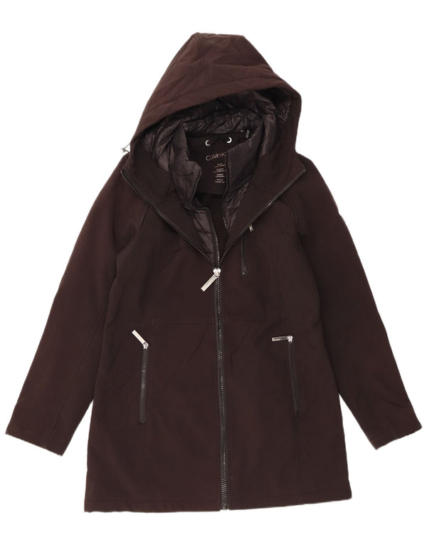 Женская ветровка с капюшоном CALVIN KLEIN UK 14, средний черный полиэстер