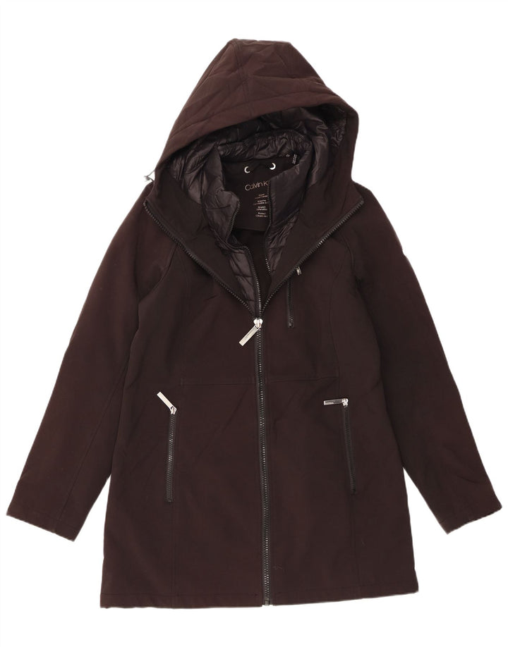 Женская ветровка с капюшоном CALVIN KLEIN UK 14, средний черный полиэстер