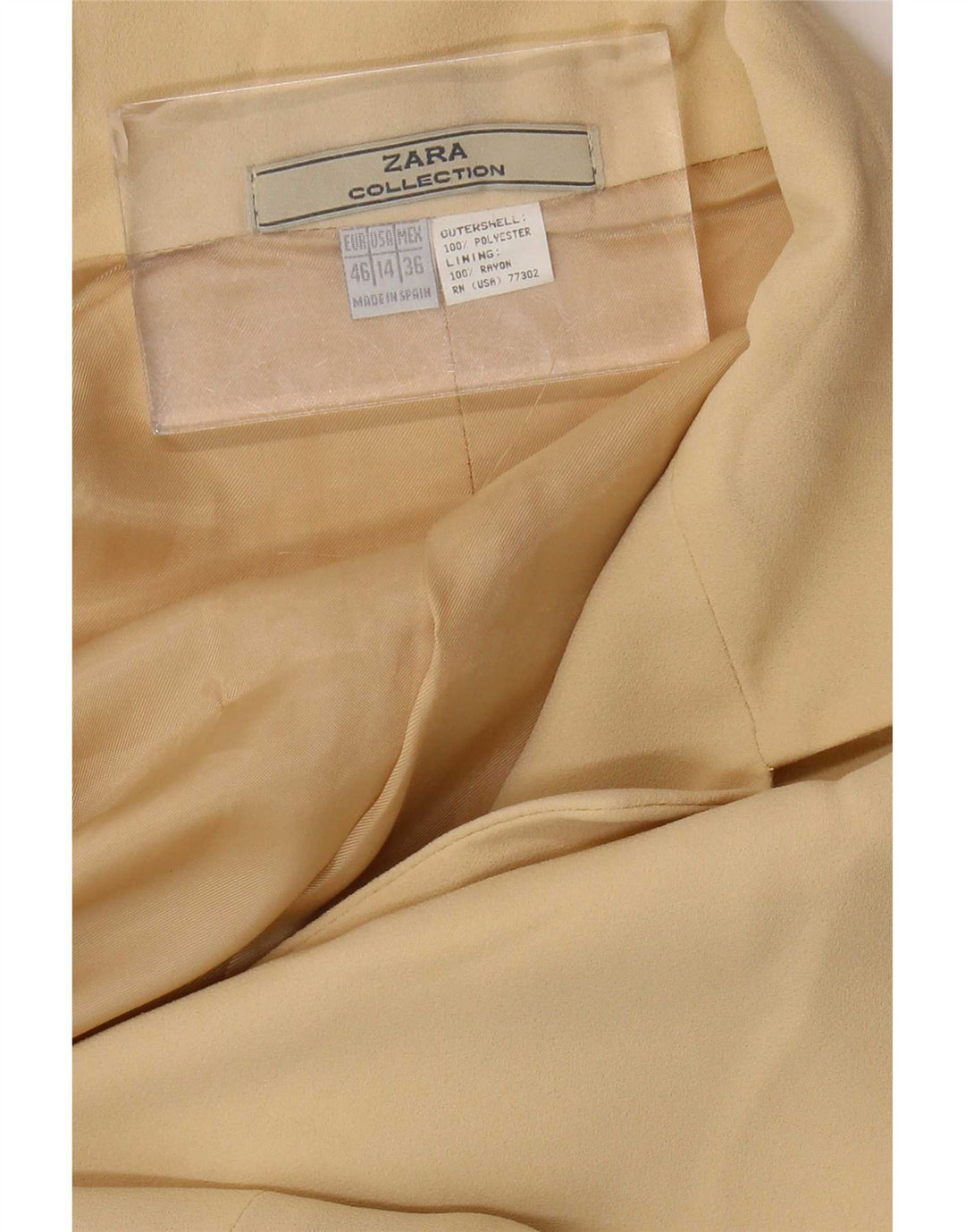 Женский пиджак Zara на 2 пуговицах, США 14 XL, бежевый полиэстер