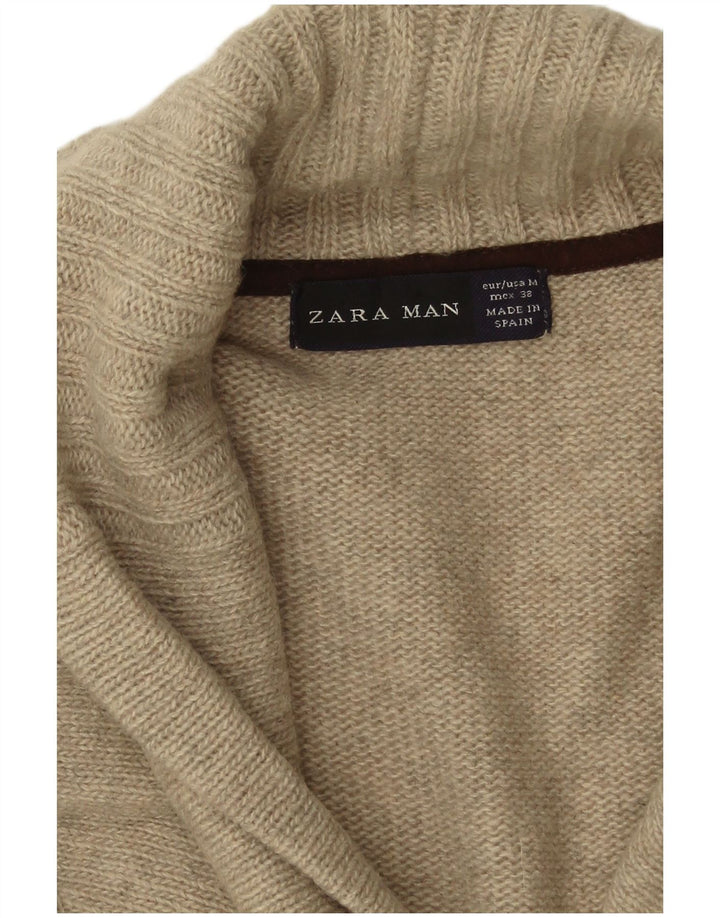 Мужской кардиган Zara, шерстяной свитер среднего серого цвета
