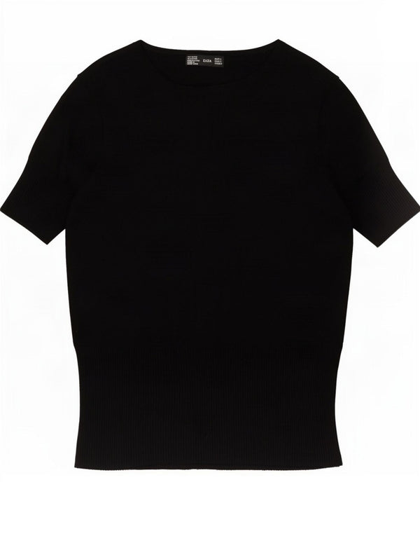 Женская футболка Zara Top UK 14, большая черная вискоза