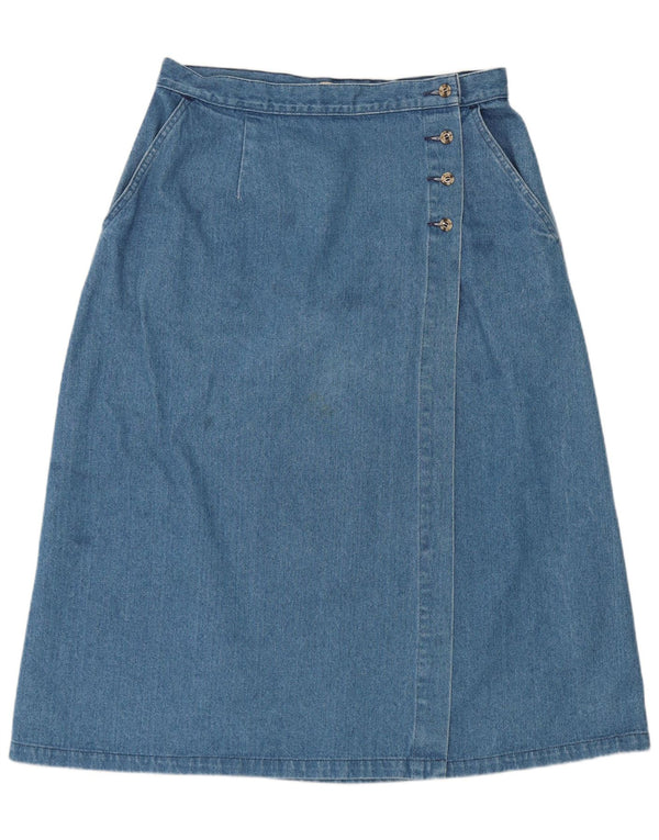 Женская джинсовая юбка с запахом L.L.Bean W32, большая синяя, хлопок