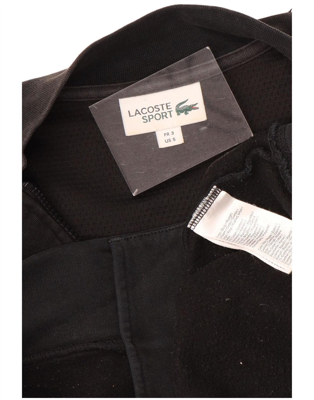 LACOSTE Мужской спортивный костюм, верхняя куртка, размер 3, маленький, черный хлопок