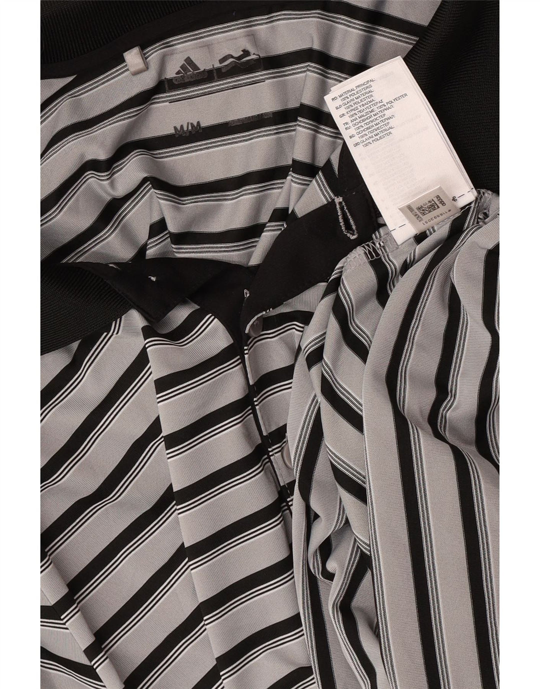 Мужская рубашка-поло для регби Adidas среднего серого цвета в полоску из полиэстера