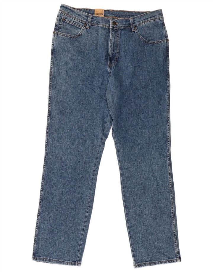 Мужские обычные прямые джинсы Wrangler W38 L32, синий хлопок