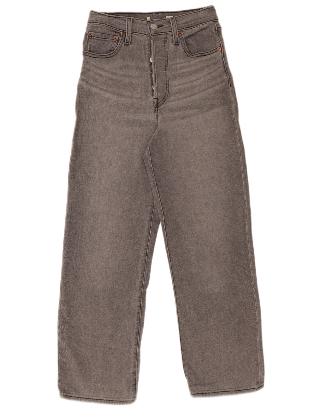 Женские широкие джинсы с высокой талией LEVI'S W24 L27 Серые