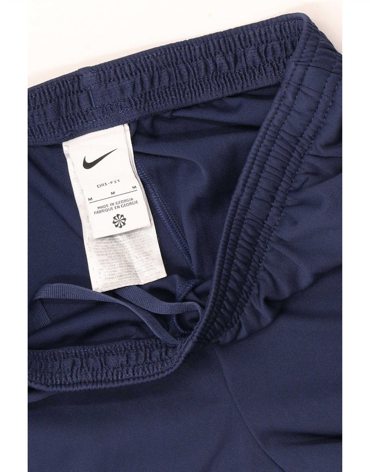 Мужские спортивные брюки Nike Dri Fit среднего размера, темно-синие, полиэстер с цветными блоками