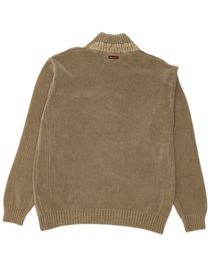 MARLBORO CLASSICS Мужской джемпер на пуговицах, свитер XL, хлопок цвета хаки