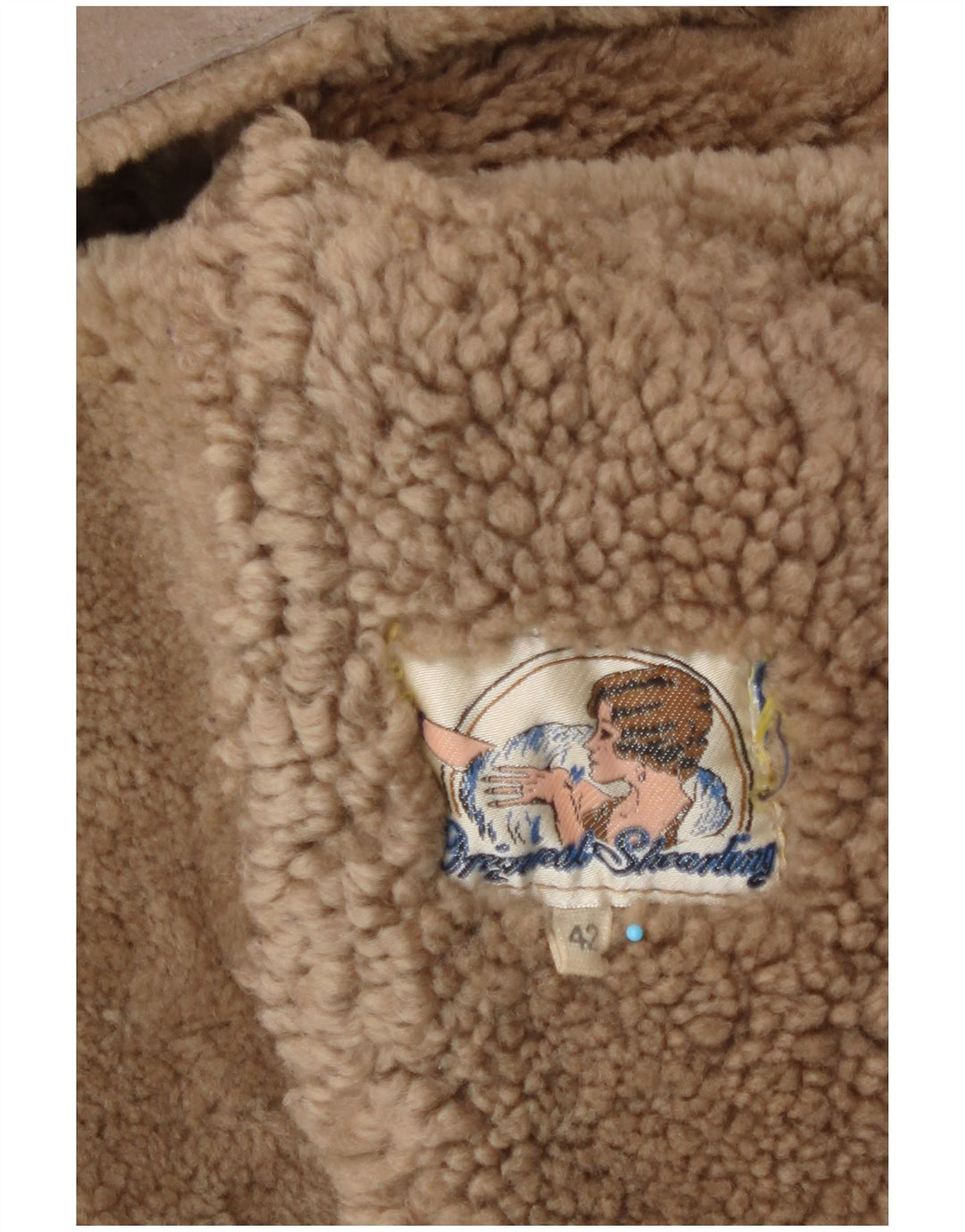 Винтажная женская дубленка IT 42 Medium Beige Shearling