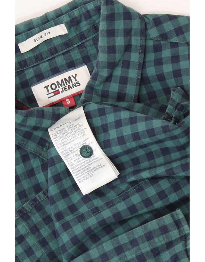 Мужская рубашка узкого кроя Tommy Hilfiger, маленький темно-синий, хлопок в мелкую клетку