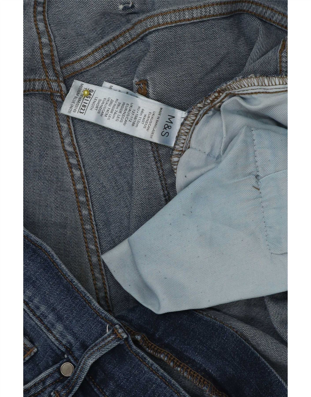 Мужские прямые джинсы Marks & Spencer W44 L29 синие, хлопок