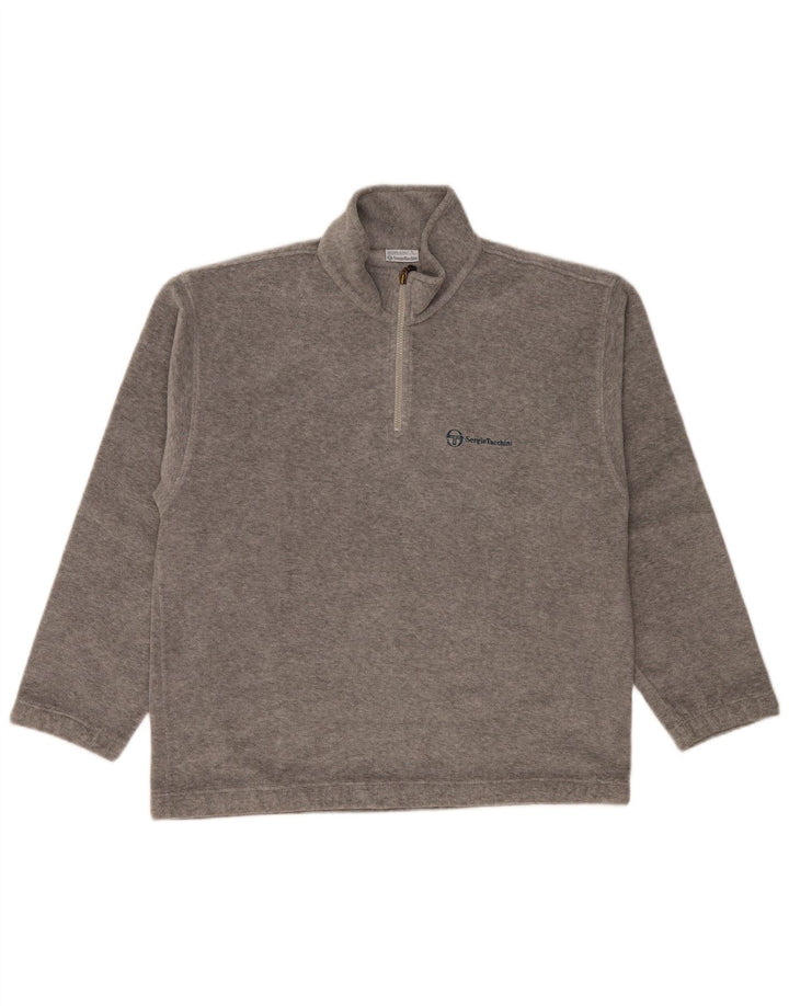 Мужской флисовый джемпер с воротником на молнии Sergio Tacchini, большой серый